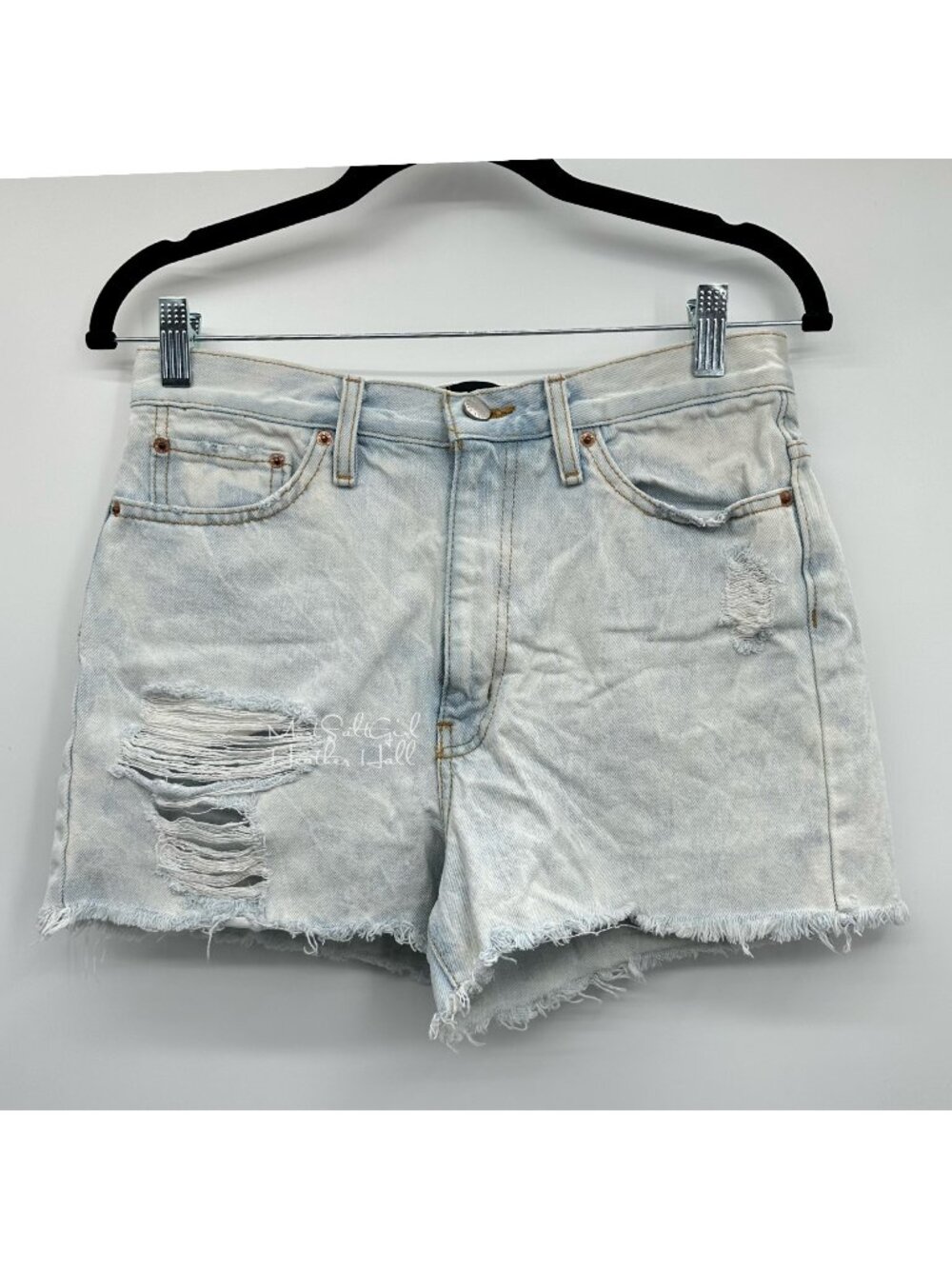 BDG Urban Outfitters Ripped Distressed Girlfriend Ultra High Rise Jean Shorts